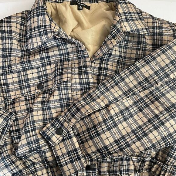 New!Labijou| Jacket| Puffer| Plaid print| Medium| Elastic waistband - Picture 7 of 16